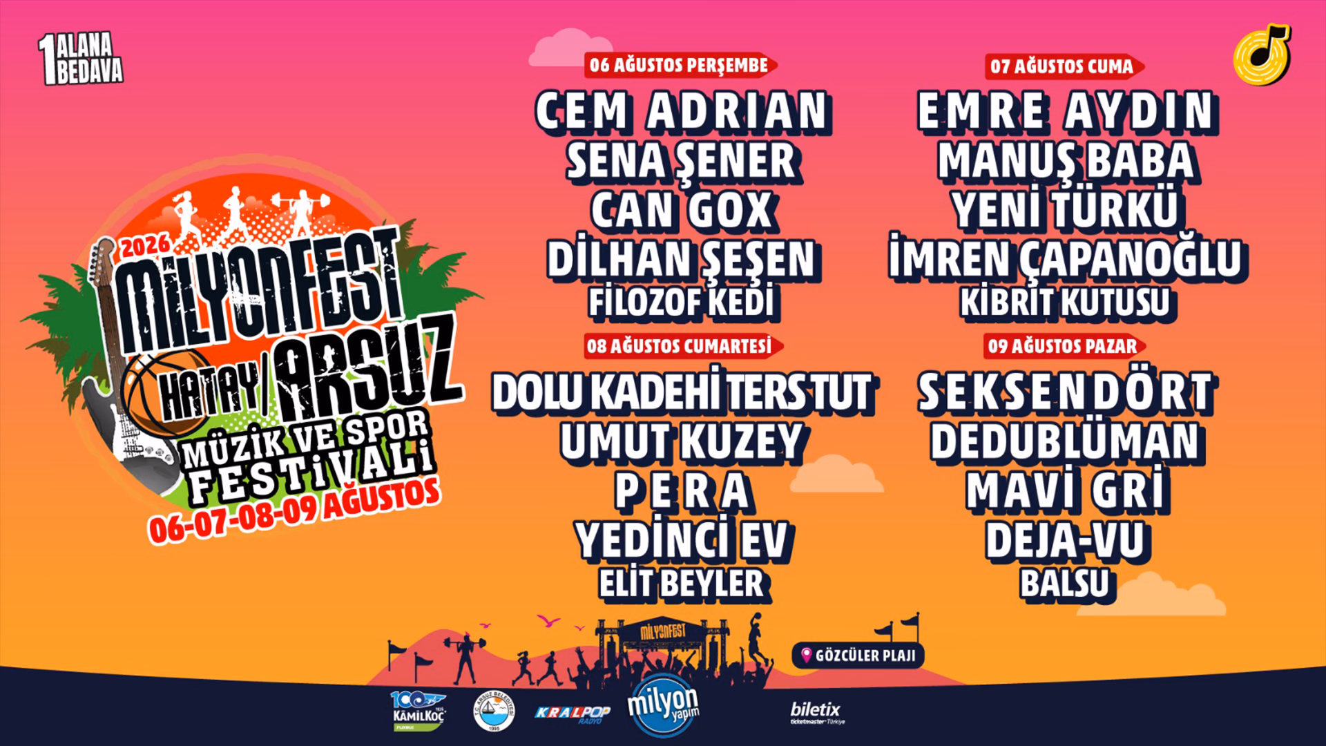 MilyonFest Arsuz 2026 - Cumartesi