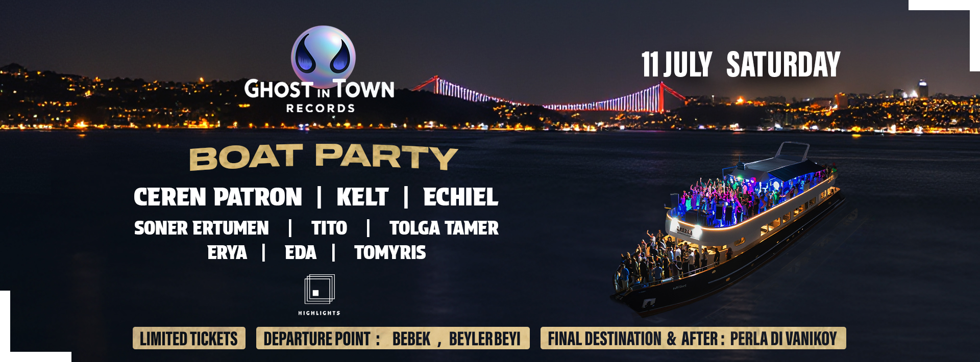 Ghost in Town Boat Party