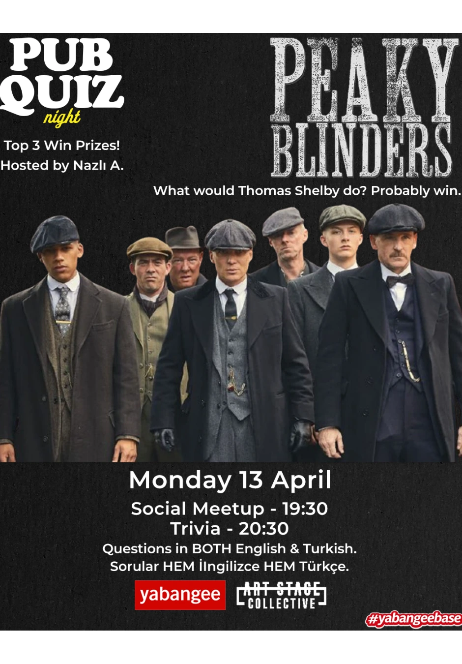 Pub Quiz Night on Peaky Blinders: Questions in English and Turkish