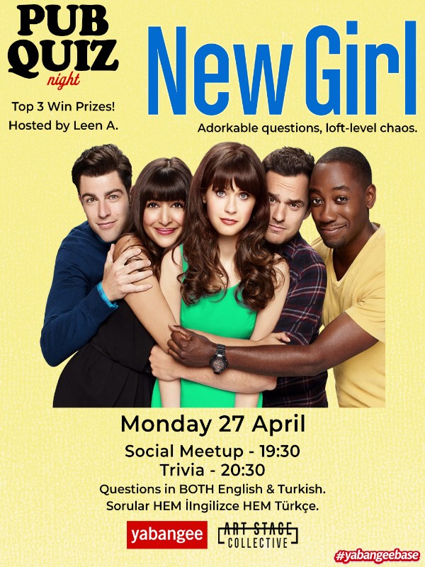 Pub Quiz Night on New Girl (TV Series): Questions in English & Turkish